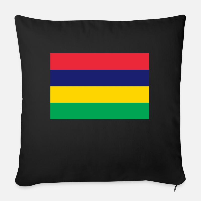 Flag of Mauritius, Drapeau des iles Maurice - Housse de coussin décorative 45 x 45 cm - noir