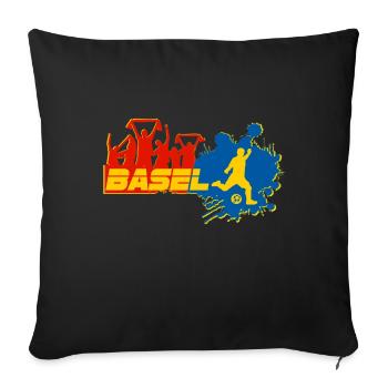 Basel Fan - Sofakissenbezug 45 x 45 cm - Schwarz - Vorne