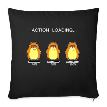 Action loading... (whiteline) - Sofakissenbezug 45 x 45 cm - Schwarz - Vorne