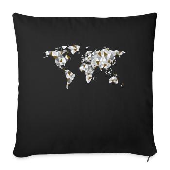 Die Welt - Sofakissenbezug 45 x 45 cm - Schwarz - Vorne