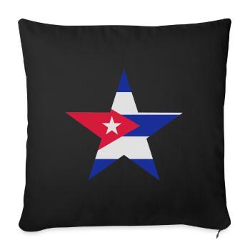 Cuban star - Sofa pillowcase 17,3'' x 17,3'' (45 x 45 cm) - black - Front