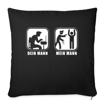 Dein Mann Mein Mann - Sofakissenbezug 45 x 45 cm - Schwarz - Vorne