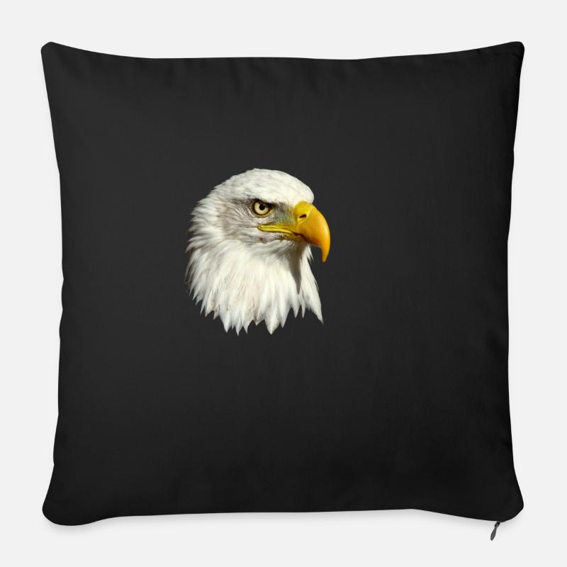 Weißkopfseeadler - Sofakissenbezug 45 x 45 cm - Schwarz