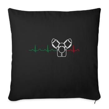 Moto Guzzi Heartbeat Italia 2 - Housse de coussin décorative 45 x 45 cm - noir - Devant