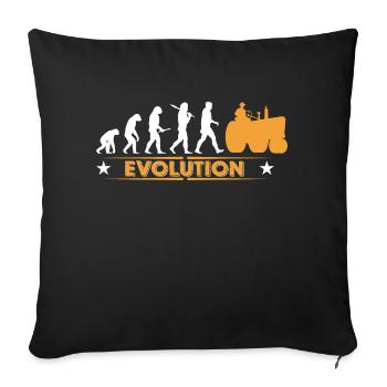 Evolution de tracteur Farmer - orange/blanc - Housse de coussin décorative 45 x 45 cm - noir - Devant