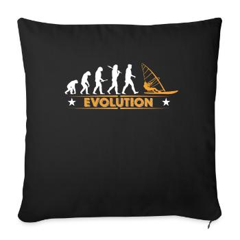 Windsurfing evolution - orange/white - Sofa pillowcase 17,3'' x 17,3'' (45 x 45 cm) - black - Front