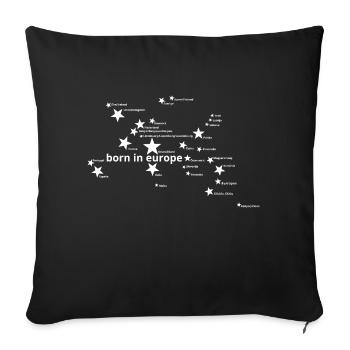 born in europe - Sofa pillowcase 17,3'' x 17,3'' (45 x 45 cm) - black - Front