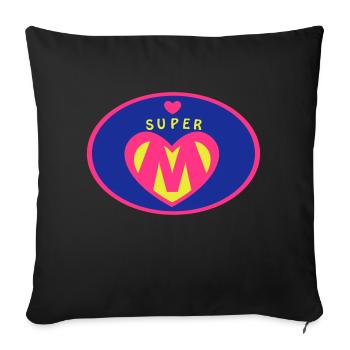 Super Mama Geschenk - Sofakissenbezug 45 x 45 cm - Schwarz - Vorne