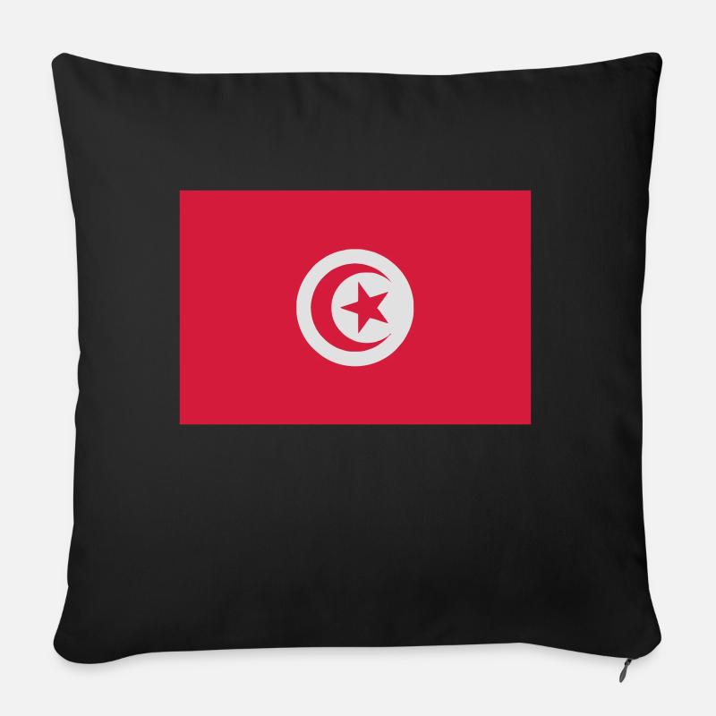 Tunisie - Housse de coussin décorative 45 x 45 cm - noir
