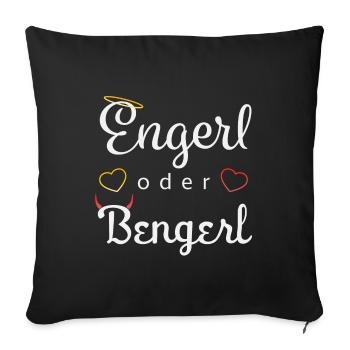 Engerl oder Bengerl - Sofakissenbezug 45 x 45 cm - Schwarz - Vorne