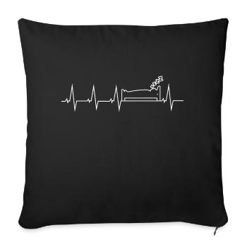 Sleep - heartbeat - Sofa pillowcase 17,3'' x 17,3'' (45 x 45 cm) - black - Front