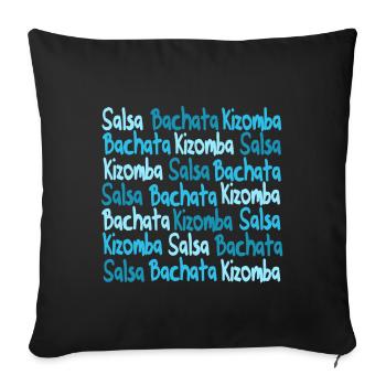 Salsa Bachata Kizomba chemise bleue - Mambo de New York - Housse de coussin décorative 45 x 45 cm - noir - Devant