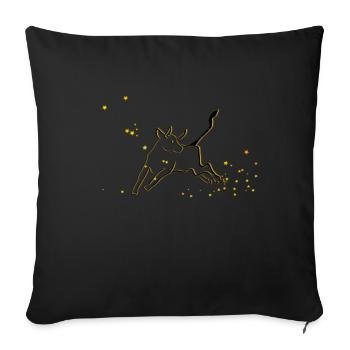 Sternzeichen Stier - Sofakissenbezug 45 x 45 cm - Schwarz - Vorne