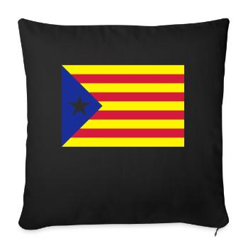 Catalunya Flag - Housse de coussin décorative 45 x 45 cm - noir - Devant