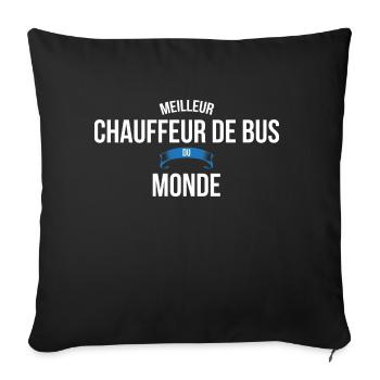 Meilleur Chauffeur de bus du monde homme - Housse de coussin décorative 45 x 45 cm - noir - Devant