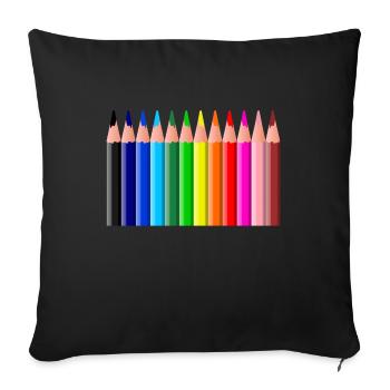 school schule lernen teacher lehrer pencil stift p - Sofakissenbezug 45 x 45 cm - Schwarz - Vorne