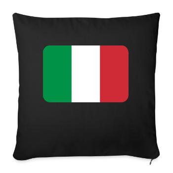 ITALY FLAG round corner 400 dpi - Housse de coussin décorative 45 x 45 cm - noir - Devant