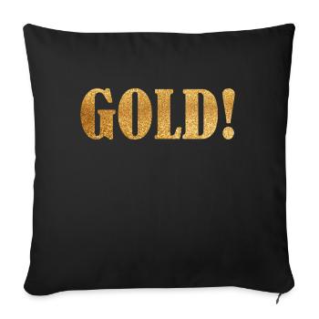 mot mots Glitter or idée cadeau d'inscription - Housse de coussin décorative 45 x 45 cm - noir - Devant