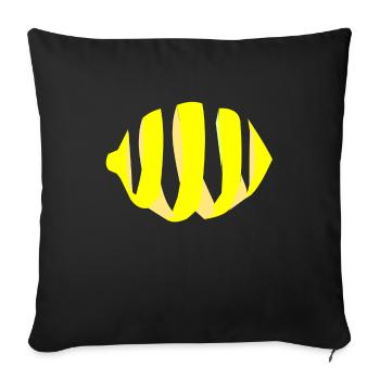Zitrone Schale Obst Frucht Sauer Geschenkidee - Sofakissenbezug 45 x 45 cm - Schwarz - Vorne
