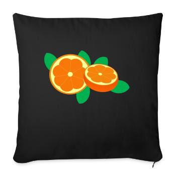 Orange Obst Frucht Frisch Gesund Geschenkidee - Sofakissenbezug 45 x 45 cm - Schwarz - Vorne