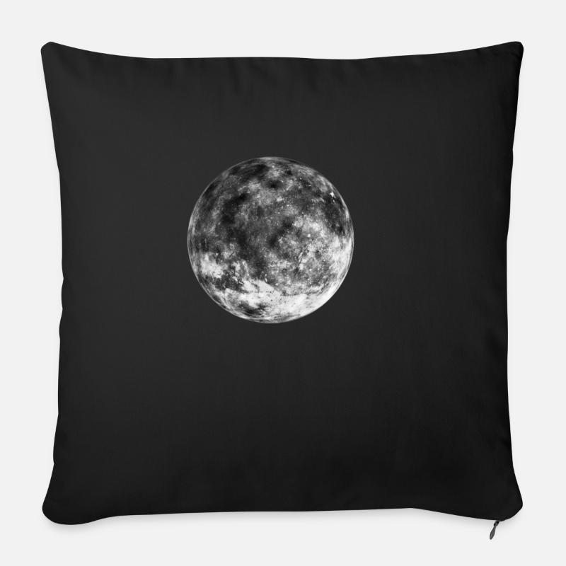 Lune Espace Espace Espace cadeau - Housse de coussin décorative 45 x 45 cm - noir