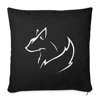 white fox - Sofa pillowcase 17,3'' x 17,3'' (45 x 45 cm) - black - Front