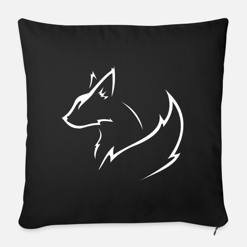 weißer Fuchs - Sofakissenbezug 45 x 45 cm - Schwarz