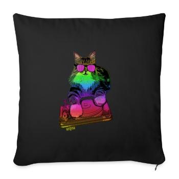 Maine Coon Cat Music - Housse de coussin décorative 45 x 45 cm - noir - Devant