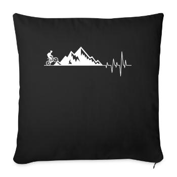 Heartbeat mountains bicycle - Sofa pillowcase 17,3'' x 17,3'' (45 x 45 cm) - black - Front