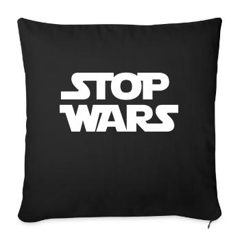 Stop Wars (blanc) - Housse de coussin décorative 45 x 45 cm - noir - Devant