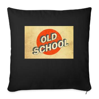 Old School Vintage Logo Poster - Sofa pillowcase 17,3'' x 17,3'' (45 x 45 cm) - black - Front