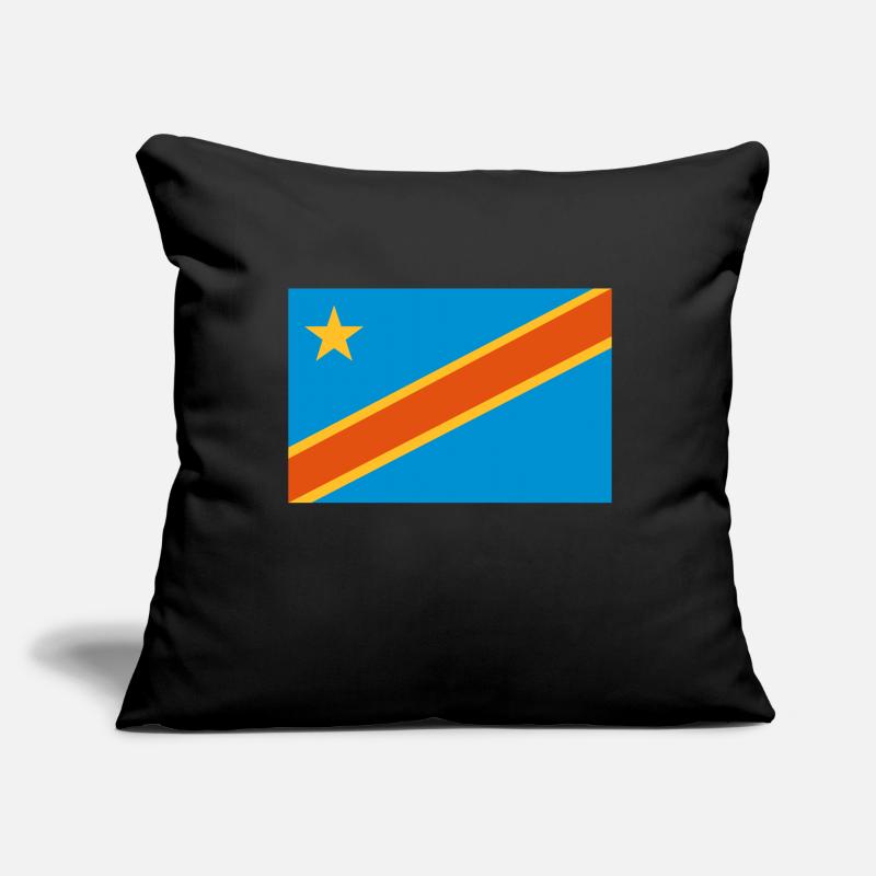 drapeau Congo Kinshasa - Congo flag Housse de coussin décorative 45 x 45 cm