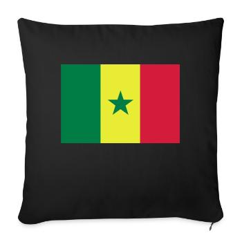 drapeau Sénégal - Senegal flag - Housse de coussin décorative 45 x 45 cm - noir - Devant