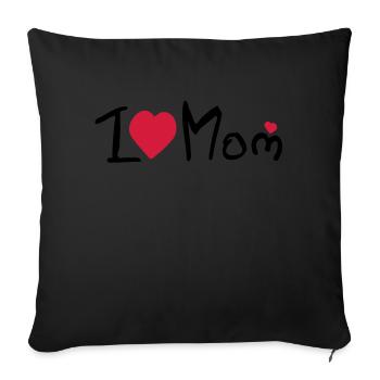 Maman de coeur, je - Housse de coussin décorative 45 x 45 cm - noir - Devant