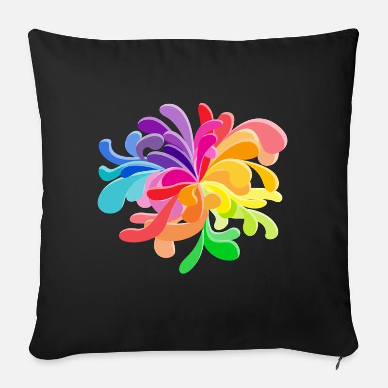 Taches de couleur pulvérisateur couleur éclaboussures taches de couleur - Housse de coussin décorative 45 x 45 cm - noir