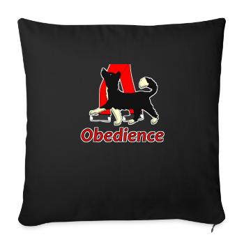 Obedience 1 Border Collie "Velvet" - Sofakissenbezug 45 x 45 cm - Schwarz - Vorne