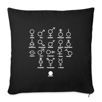 Gender Symbols Diversity Diversity in white - Sofa pillowcase 17,3'' x 17,3'' (45 x 45 cm) - black - Front