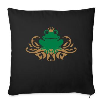 Grenouille - King - Figure - Housse de coussin décorative 45 x 45 cm - noir - Devant