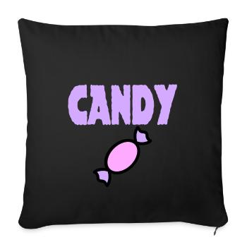 candy sweet candy - Sofa pillowcase 17,3'' x 17,3'' (45 x 45 cm) - black - Front