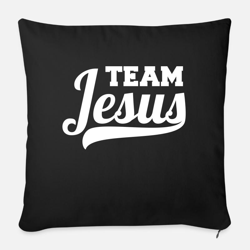 Équipe Jésus cadeau drôle pour les chrétiens - Housse de coussin décorative 45 x 45 cm - noir