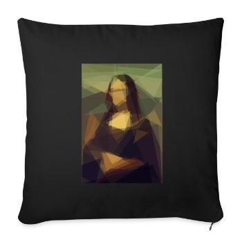 Mona Lisa - Dreieck - Sofakissenbezug 45 x 45 cm - Schwarz - Vorne