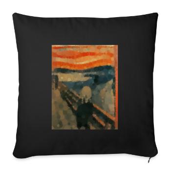 The scream - circles - Sofa pillowcase 17,3'' x 17,3'' (45 x 45 cm) - black - Front