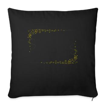 Sternrahmen Gold - Sofakissenbezug 45 x 45 cm - Schwarz - Vorne