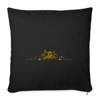 Sternrahmen Gold - Sofakissenbezug 45 x 45 cm - Schwarz - Vorne