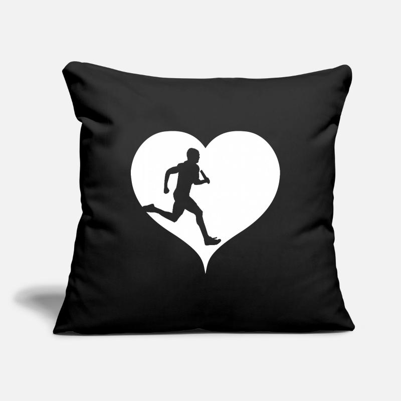 Athlétisme athlète course de relais en cours d'exécution Housse de coussin décorative 45 x 45 cm
