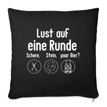 Couple de pierre ciseaux de bière - Housse de coussin décorative 45 x 45 cm - noir - Devant
