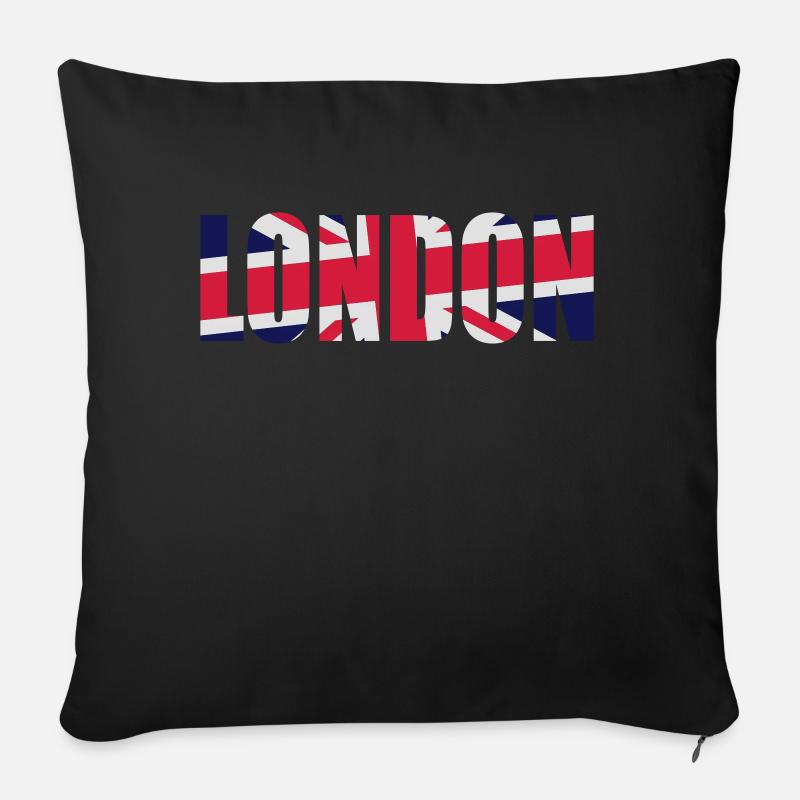London Union Jack - Housse de coussin décorative 45 x 45 cm - noir