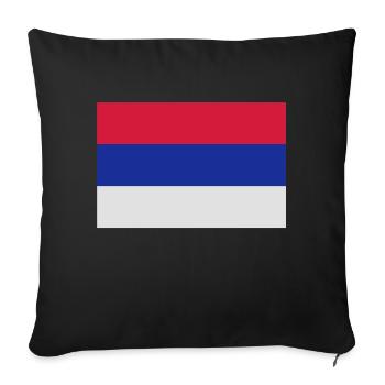 Serbie - Housse de coussin décorative 45 x 45 cm - noir - Devant