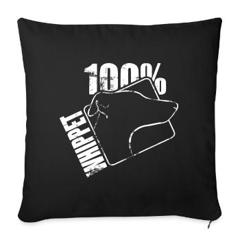 WHIPPET 100 WILSIGNS - Sofa pillowcase 17,3'' x 17,3'' (45 x 45 cm) - black - Front