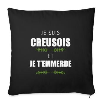 Je suis creusois et je... - Housse de coussin décorative 45 x 45 cm - noir - Devant
